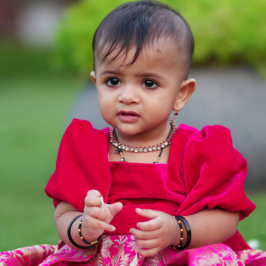 Puffed Sleeved Gathered Dress