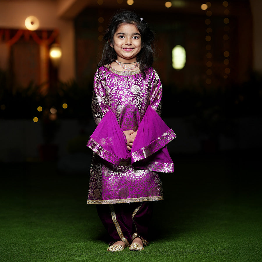 Brocade Kurta with Tulip Trousers