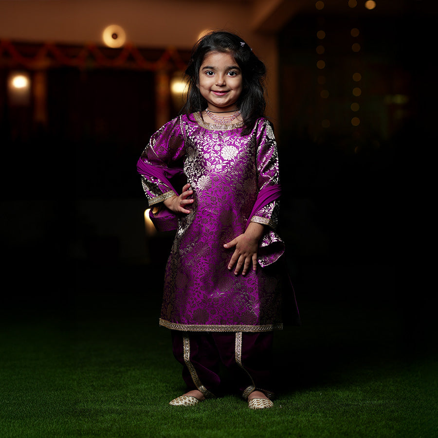 Brocade Kurta with Tulip Trousers