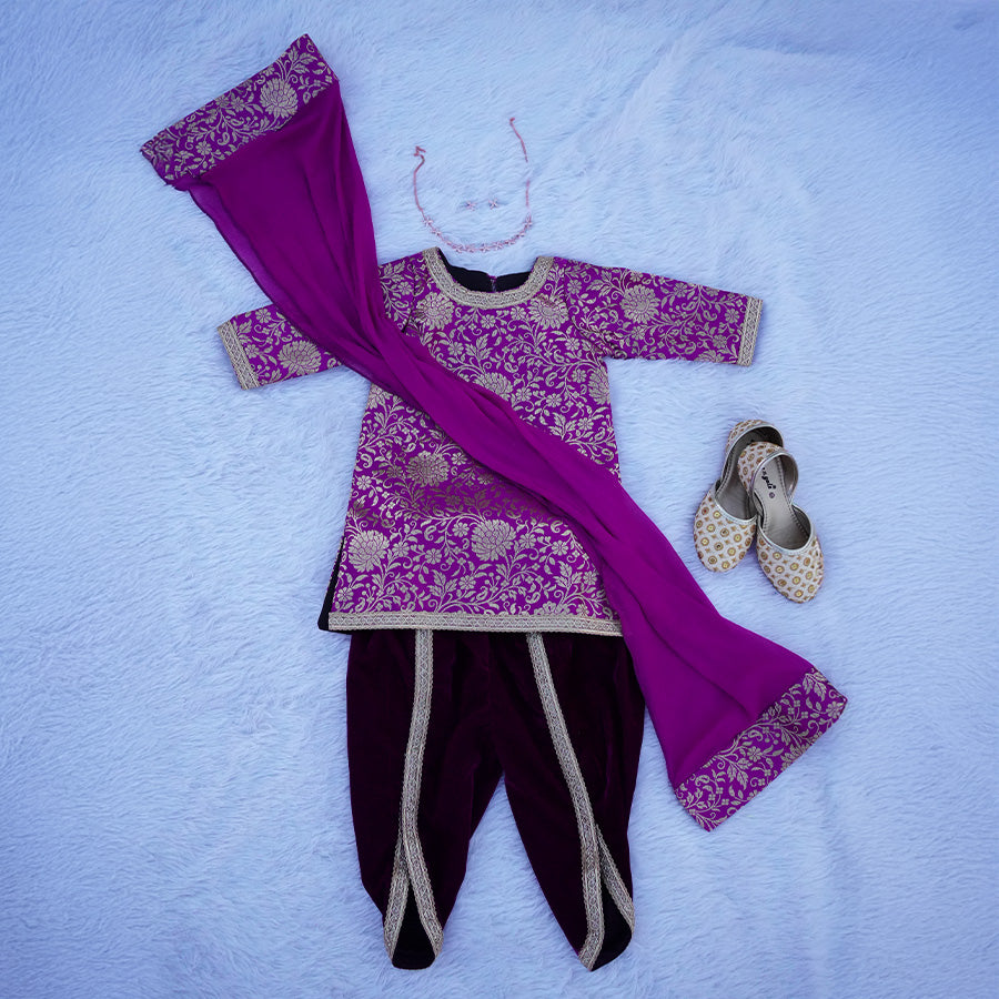 Brocade Kurta with Tulip Trousers