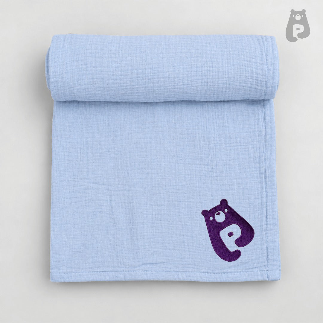 Baby Blue Cotton Bath Towel