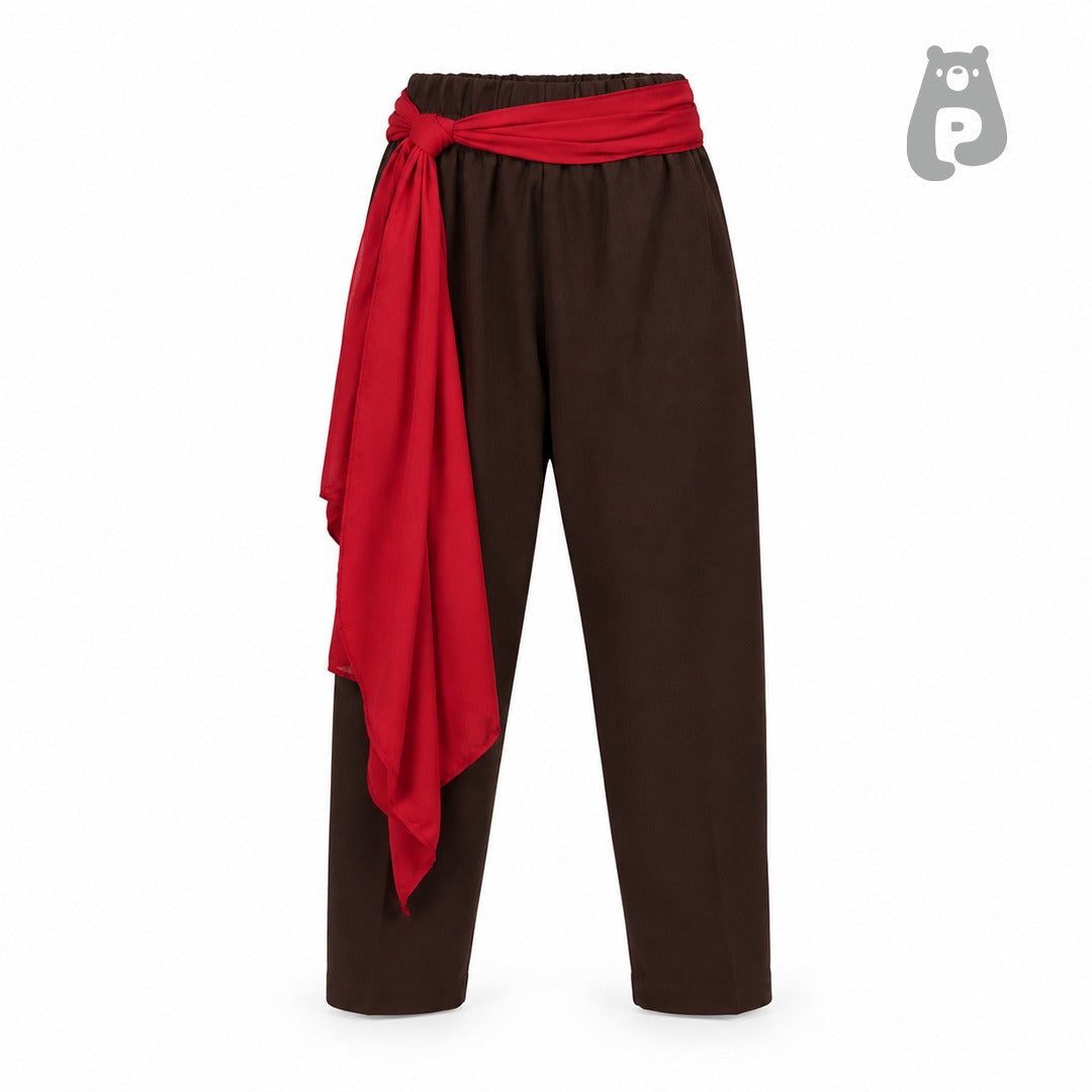 Boys Pirate Costume with Suede Vest & Brown Pant