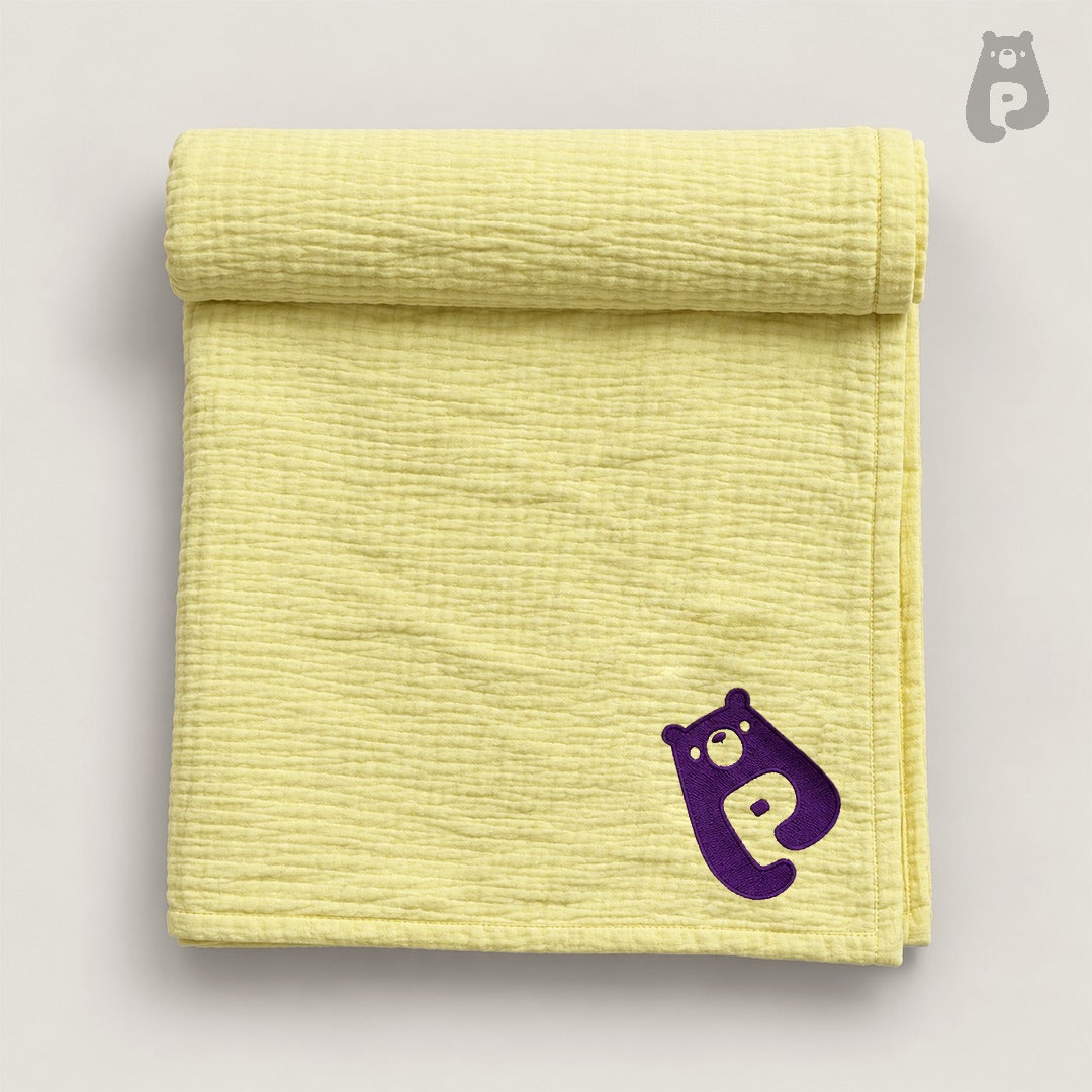 Soft Yellow Cotton Baby Bath Towel