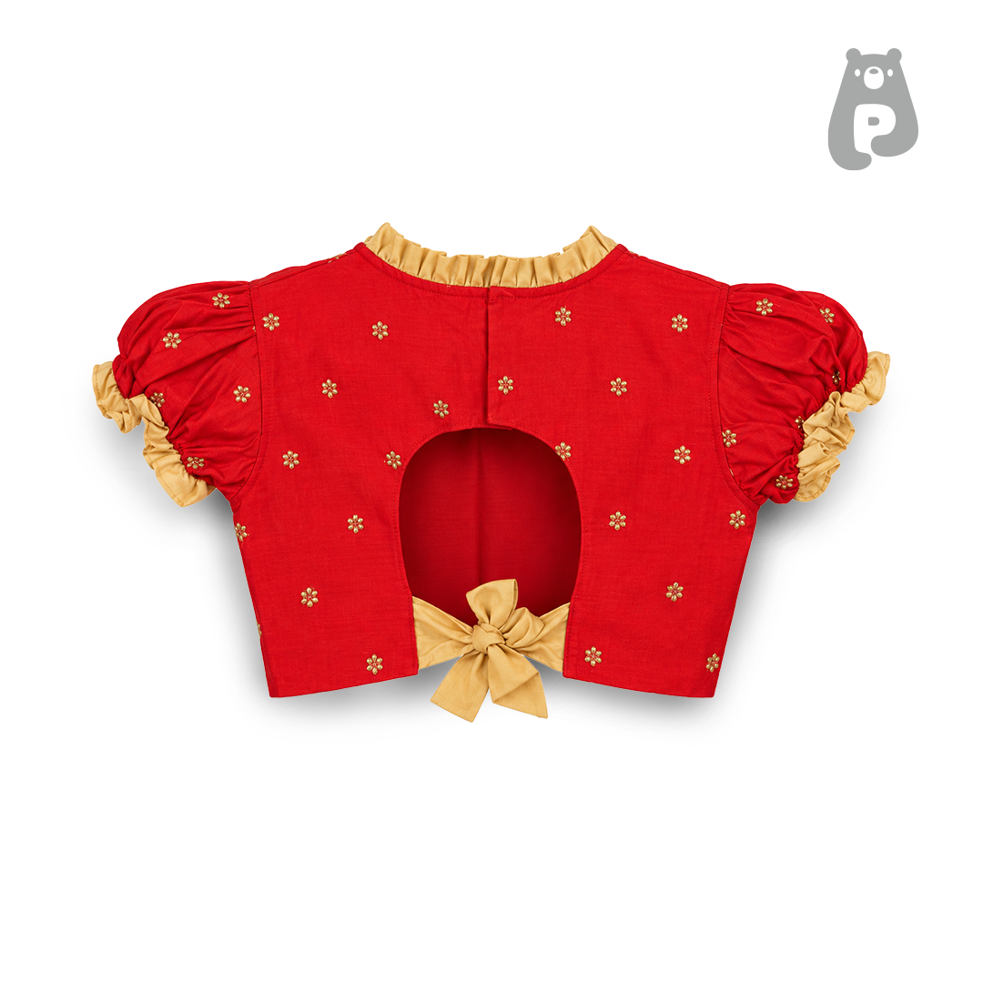 Traditional red lehenga set for girls