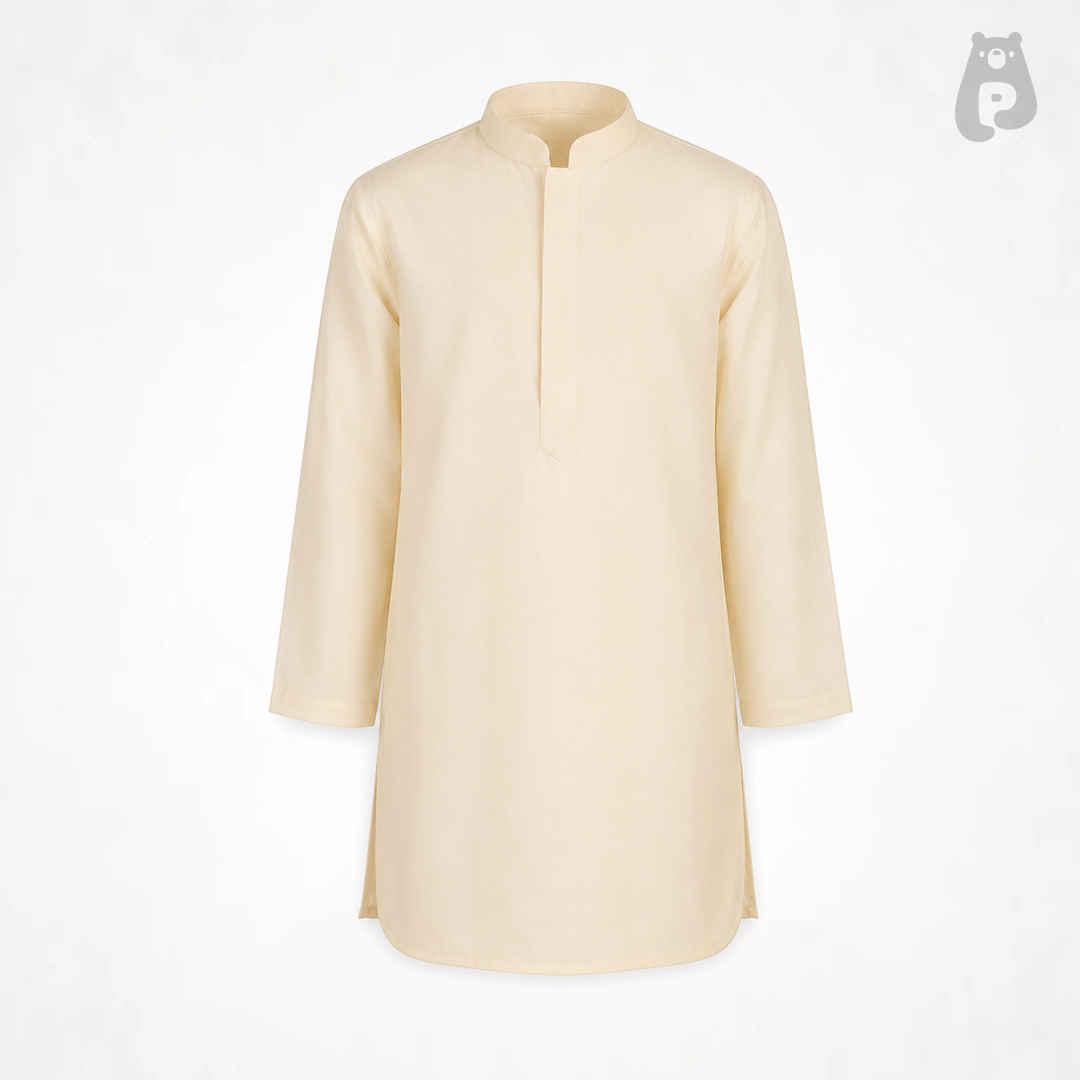 Boys Off-White Ganesh Embroidered Kurta Jacket Set