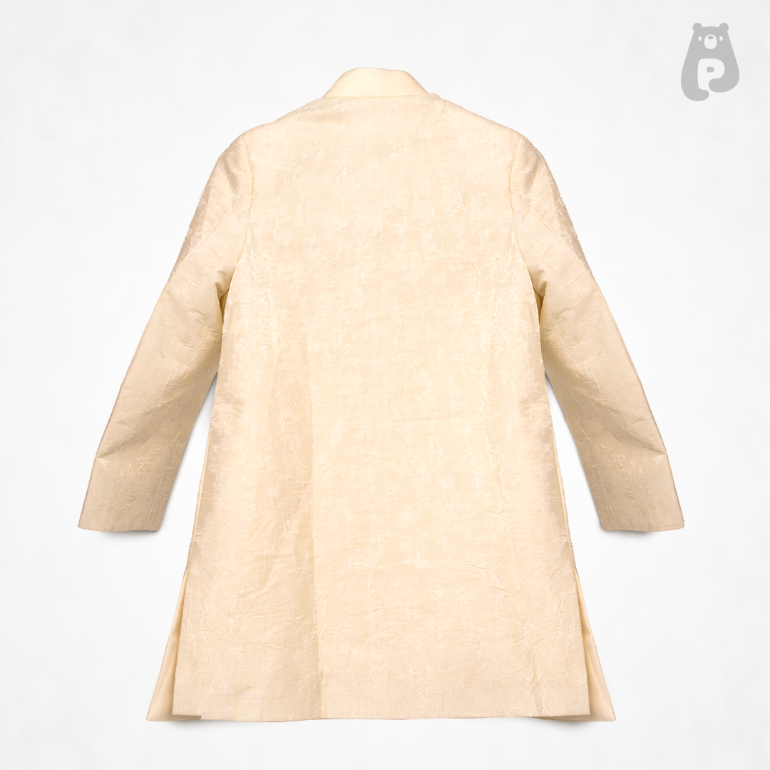 Shaahi Noor - Ivory Jacquard Sherwani Set for Boys