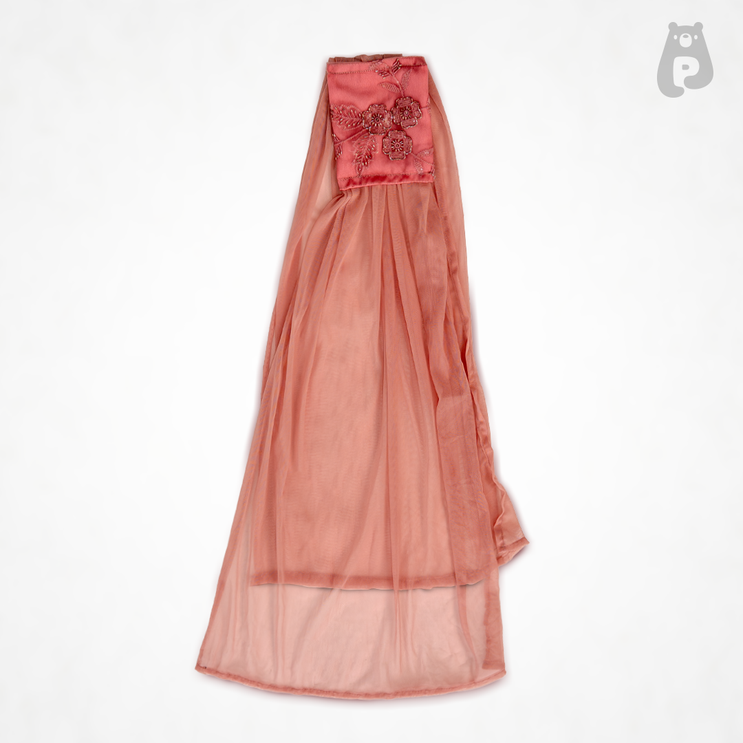 Pink Floral - Mauve Embroidered Lehenga Choli Set for Girls